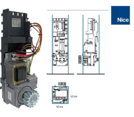 NICE inbouw schuifpoort motor. k-NKSL400 24 V  tot 400kg en 6 meter. K-Maur.