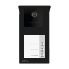set met 3 monitoren, Entrya Facila Vision KDB1S7W kit video intercom. Met 3 binnenposten, zodat u naast de binnenpost ook via uw smartphone kan kijken en de poort openen.