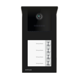 Set met 4 monitoren, Entrya Facila Vision KDB1S7W kit video intercom. Met 4 binnenpost, zodat u naast de binnenpost ook via uw smartphone kan kijken en de poort openen.