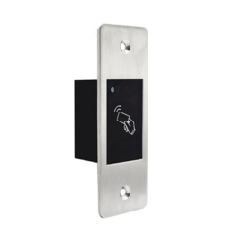 RFID Jetton reader.  met 10 Jettons.   de Jetton voor deze reader houden en uw poort of deur opent of sluit.  Inbouw. 9-24v DC.  Art. 6034