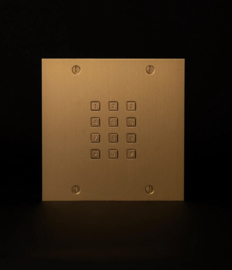 Fasttel FTBG24K | Toegangsklavier brons goud, stand alone (via FT25KINT) en Wiegand 143x143mm  (HO)