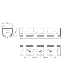 CA STAGE MB6  C-rail medium 6 meter onbehandeld. voor speed ME-M-MEK. MEDIUM.  Schuifpoort onderdelen worden niet verzonden, alleen afhalen na afspraak in magazijn.