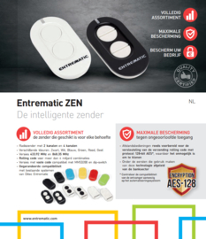 Ditec Entrematic zen2, roling code 433 MHZ zender  ook toepasbaar voor vervanger voor de GOL4 met roling code. (met wit, doorzichtige led.)