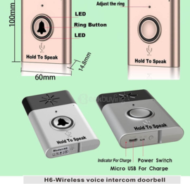 H6 draadloze bel intercom