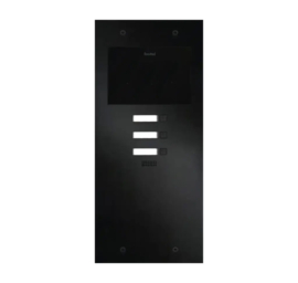 Fasttel FT600-3-L  is een parlofoon met 2 sip accounts, zwart geanodiseerd en beschikt over 3 drukknoppen. 349x154mm. (HO)