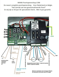 Quiko QK-CE220BATRL4 print, sturing met kast en ontvanger,  compleet.voor Quiko Neo, Eon, Rotello, scarabeo, SUB, En Proteco Aster, Leader, Shark, en bijna alle andere 230v motoren.  Art. 4001