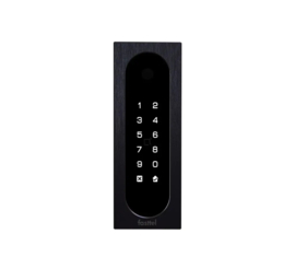 Fasttel FT26K  Codeklavier/Badgelezer/Bluetooth/NFC: 1 relais, Wiegand en Cloud. Zwart alu. 50x140x28mm  (HO)