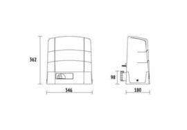 Roger BG30/1404/R Elektromechanische aandrijving borstelloos 36V voor schuifhekken tot 1400kg Magnetische eindschakelaars. Niet blokkerend Inclusief ontvanger (HO)