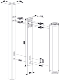 VENUS-ADAPTERPLATE-SILV - Adapterplaat voor montage VENUS op de muur of paal van 60mm ZILVER. Art nr. MIC971 ZILV  (NE)