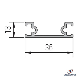 Bircher AP-G1 Aluminiumprofiel, 45x2000mm (HO)