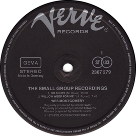 WES MONTGOMERY - The Small Group Recordings