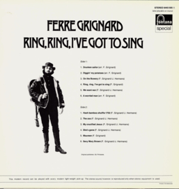 FERRE GRIGNARD - Ring, Ring, I've Got To Sing