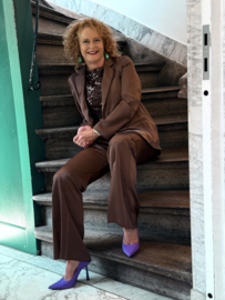 Penny Black,satijnen pantalon, chocolade bruin