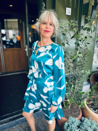Penny black, chic jas, petrol print
