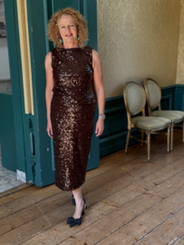 Penny Black, sequin top, chocolade bruin