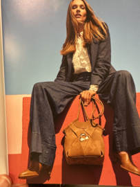 Caroline Biss, denim suit, colbert