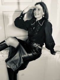 Aaiko, faux leather skirt