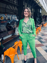 Comma, groen pak, pantalon