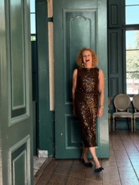Penny Black, sequin skirt, chocolade bruin