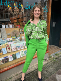 Comma, groen pak, pantalon