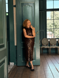 Penny Black, sequin skirt, chocolade bruin