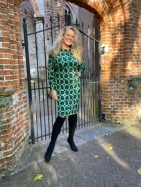 Ana Alcazar, groen jurkje met retroprint