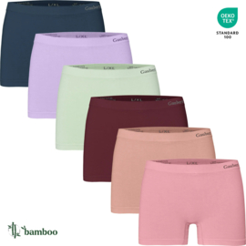 Gaubert Naadloze Bamboe Boxers Dames 6-Pak Mix