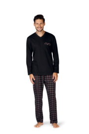 Comte Heren Pyjama 100% Katoen Zwart