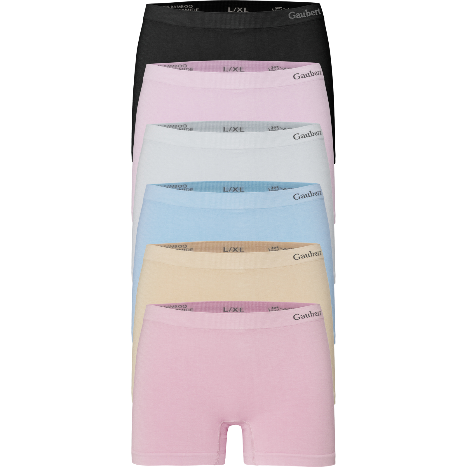 Gaubert® Naadloze Bamboe Boxershorts Dames 6-Pak