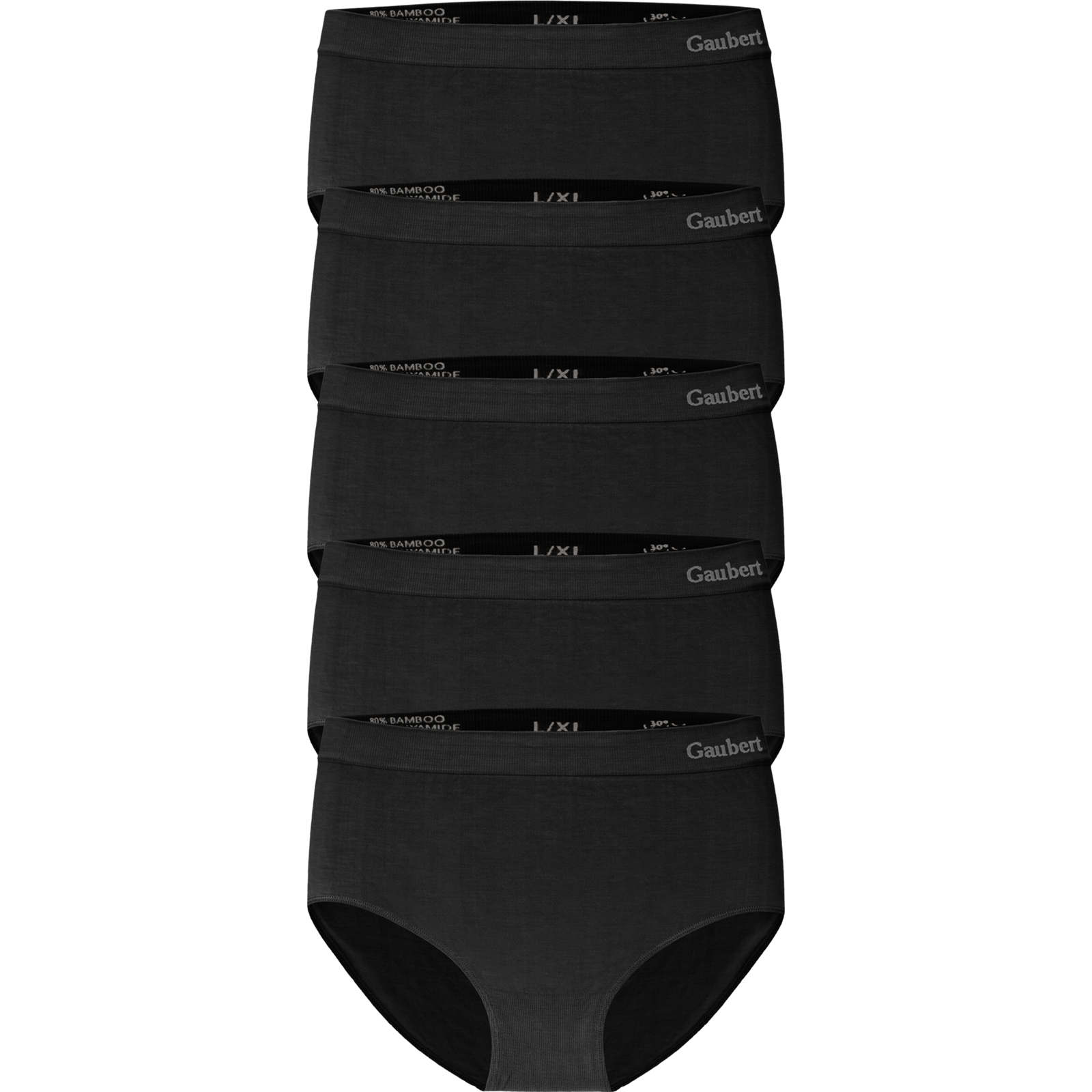 Gaubert Dames Bamboe Midi Slip Zwart 6-Pak
