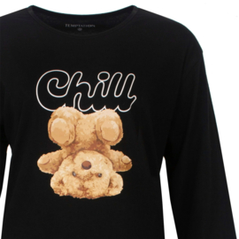 Bigshirt Dames Lange Mouw Temptation Zwart Chill