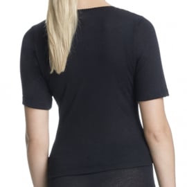 Wollen Dames Shirt Korte Mouw met Kant