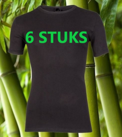 Boru Bamboe T-shirt korte mouwen 6 stuks