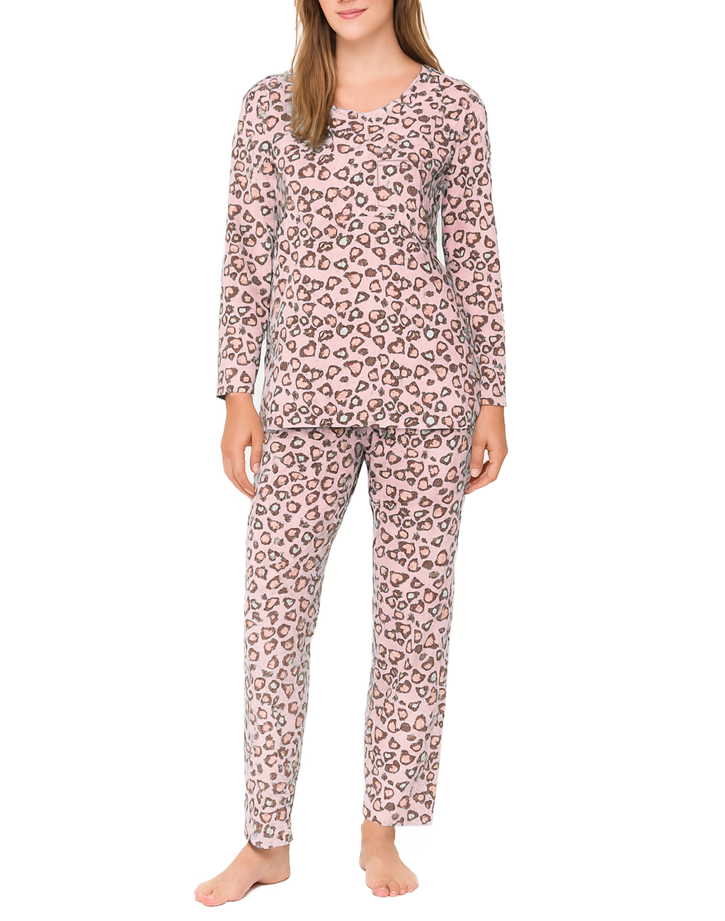 Fine Woman Dames Pyjama Ronde Hals