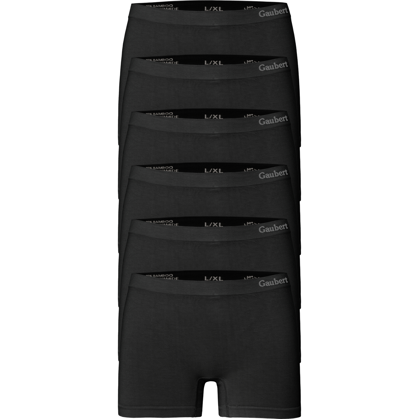 Gaubert Boxershort Naadloos Bamboe Dames Zwart 6-Pak