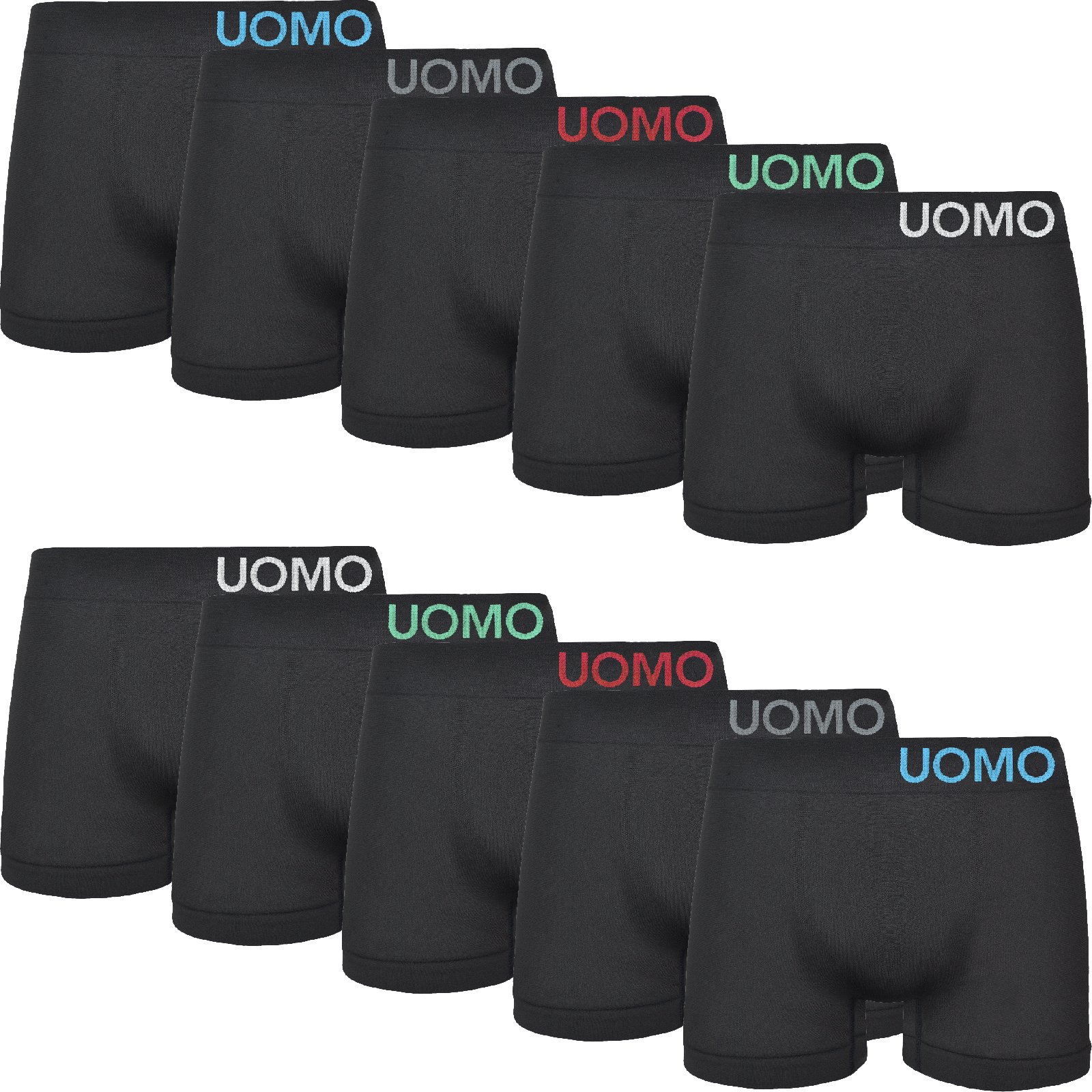 Uomo Basic Microfiber Boxers Zwart 10-Pak