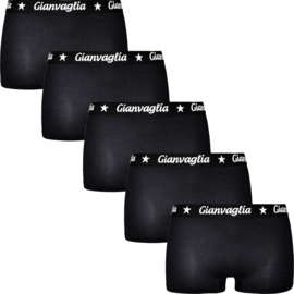 Gianvaglia Deluxe 5-Pak Dames Boxershort zwart