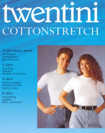 Twentini Heren T-Shirt Wit Elastisch Katoen