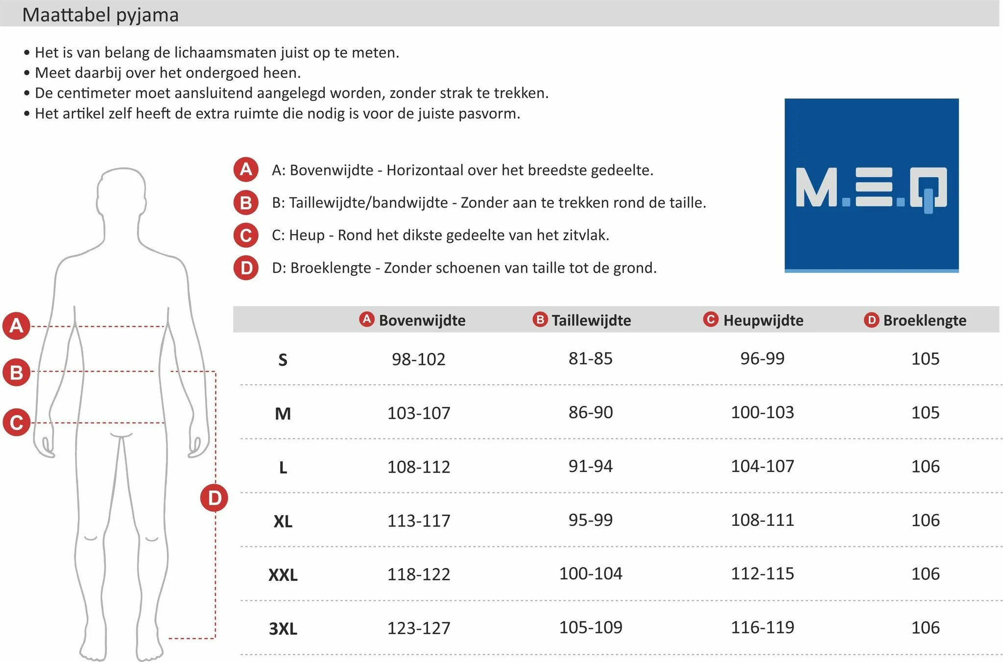 MEQ Pyjama Ronde Hals Heren Tricot