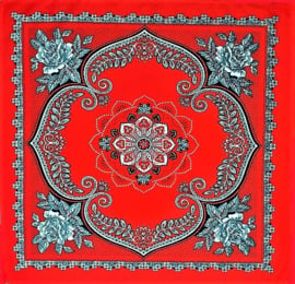 Zakdoek Rood Rozen 63X63 cm