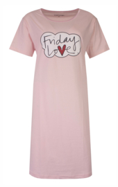 Dames Bigshirt Temptation Roze Korte Mouw
