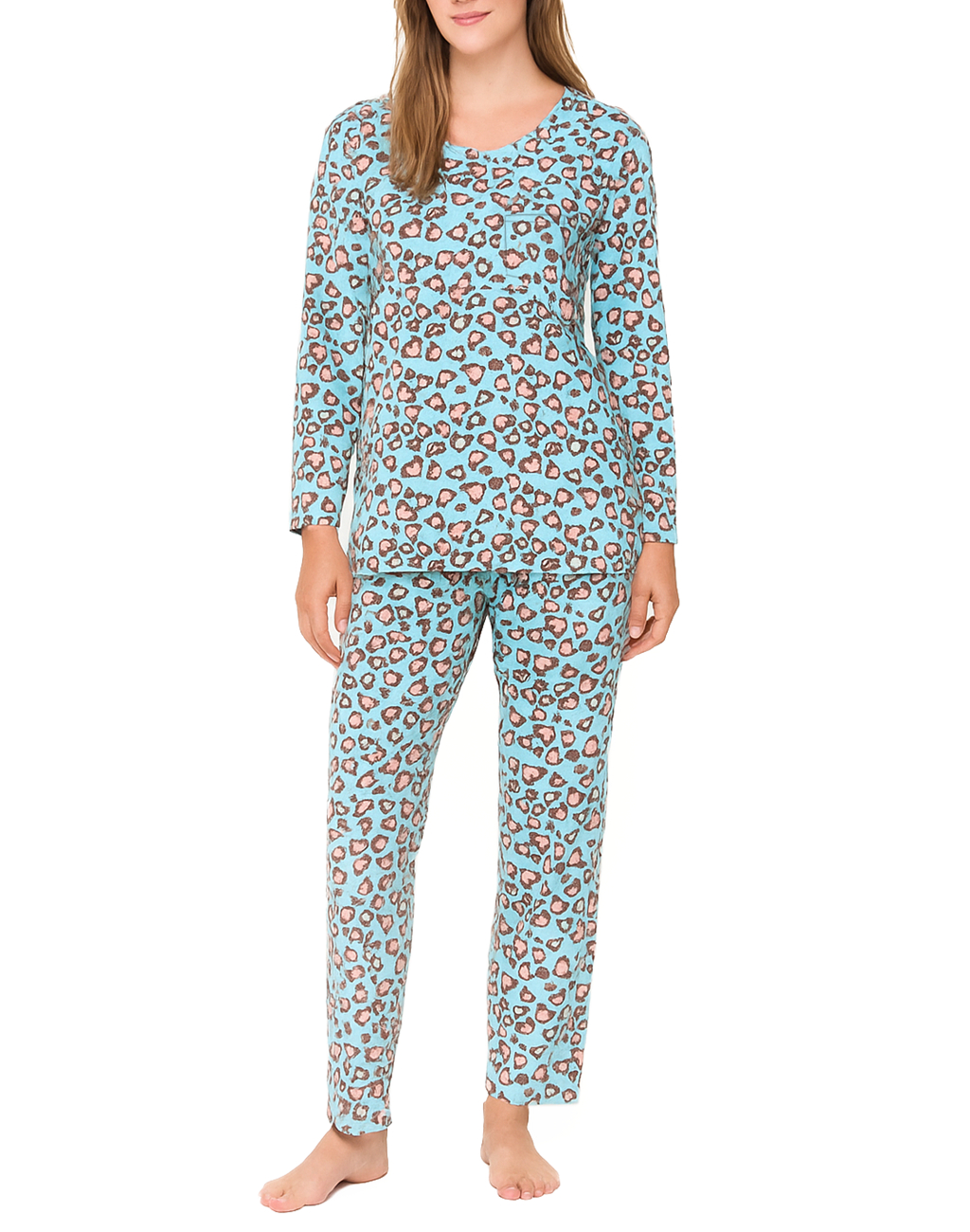 Fine Woman Dames Pyjama Ronde Hals
