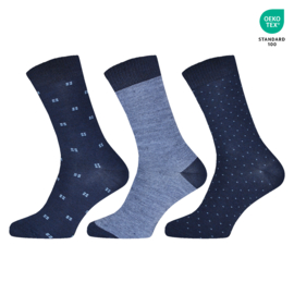 Gianvaglia Heren Sok Blauw Motief 3-Paar