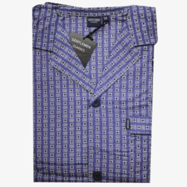 Doorknoop pyjama Gentlemen Katoen Blauw