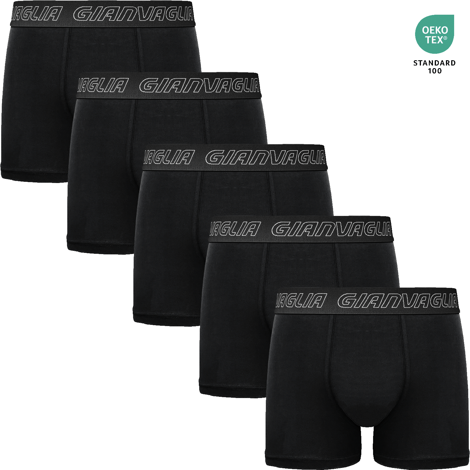 Gianvaglia Boxershort Heren Zwart 5-Pak