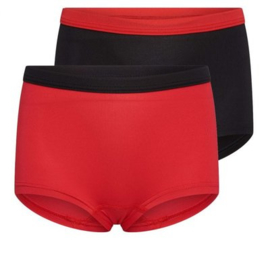 Beeren Meisjes Boxer M&M rood/zwart 2-pak