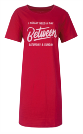 Temptation Dames Bigshirt Korte Mouw Fuchsia