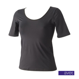 ZWART SHIRT AVET 7690 KORTE MOUW