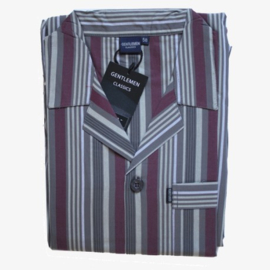 Heren pyjama Gentlemen doorknoop katoen poplin