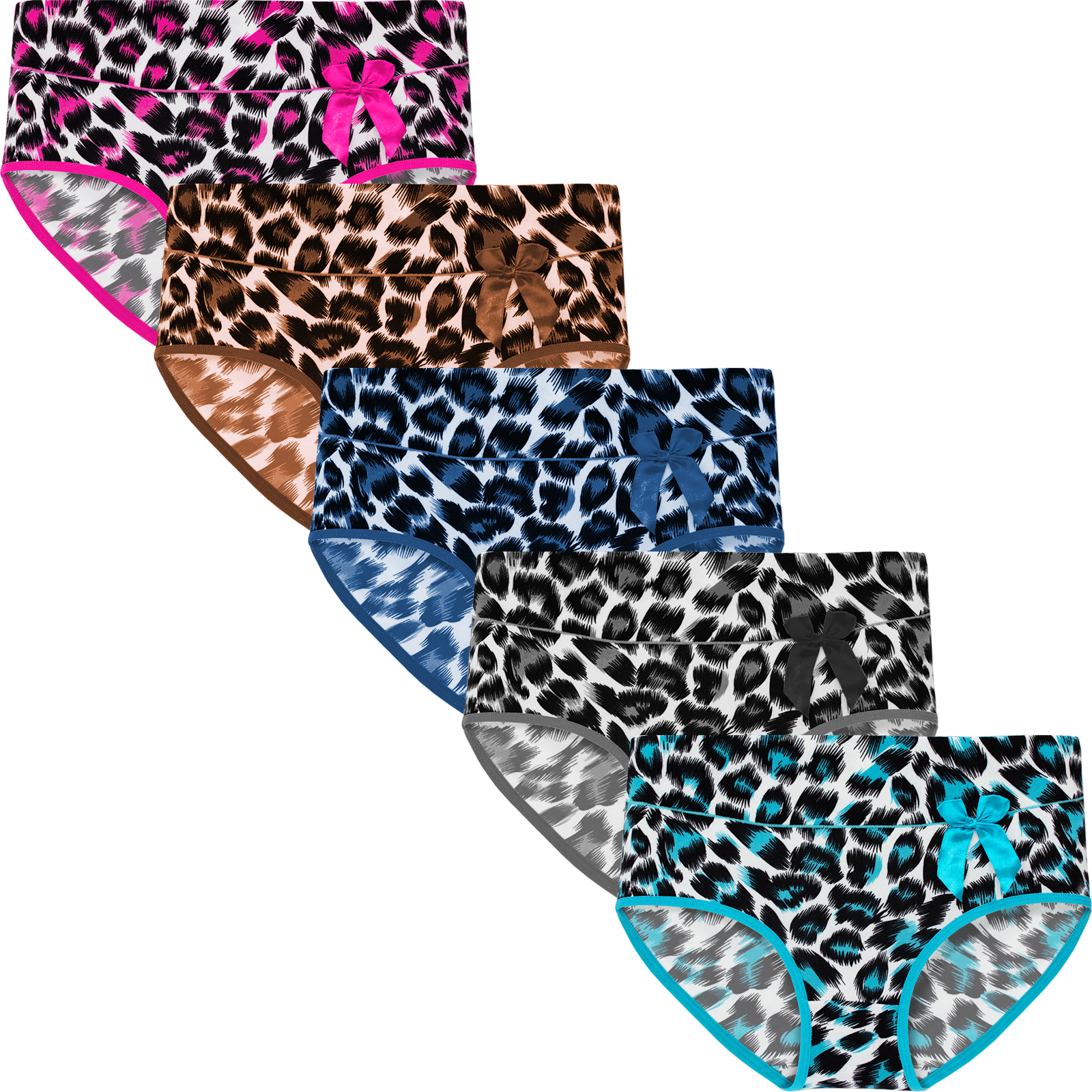 Fine Woman Dames Slip Tijgerprint 5-Pak